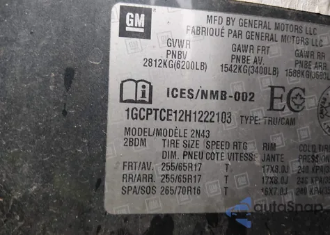 2017 Chevrolet Colorado Lt из США, поврежденный, VIN 1GCPTCE12H1222103